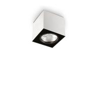Ideal Lux Mood Square Small Flush Ceiling Fitting in White And Black Finish
