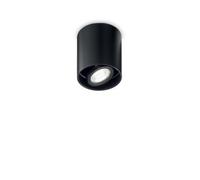 Ideal Lux Mood Round Small Flush Ceiling Fitting in Black Finish