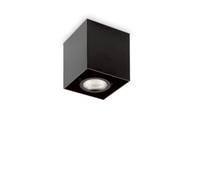 Ideal Lux Mood Square Small Flush Ceiling Fitting in Black Finish
