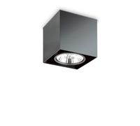 Ideal Lux Mood Square Large Flush Ceiling Fitting in Black Finish