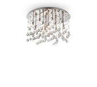Ideal Lux Luminosa Moonlight 12 Light Large Semi Flush Ceiling Pendant Chrome, G9