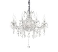 The Italian Collection Napoleon 8 Light Chandelier in Chrome And Clear Crystal Finish