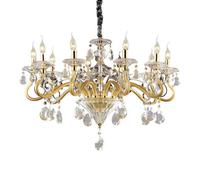 Ideal Lux Luminosa Negresco 10 Light Chandelier Gold Finish, E14