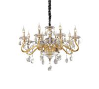 Ideal Lux Luminosa Negresco 8 Light Chandelier Gold Finish, E14