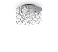 Ideal Lux Luminosa Neve 12 Light Large Semi Blown Glass Bubbles Flush Ceiling Pendant Chrome, G9