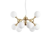 Ideal Lux Luminosa Nodi Indoor Mutli Arm Ceiling Pendant Lamp 9 Lights Brass Satin, E14