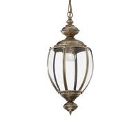 Ideal Lux Luminosa Norma 1 Light Ceiling Lantern Pendant Antique Brass, Clear Glass, E27