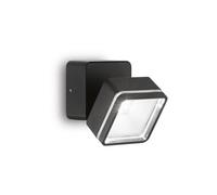 Ideal Lux Omega Square 4000K LED Outdoor Wall Spotlight in Black Finish