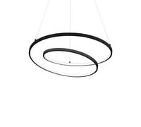Ideal Lux Luminosa Oz Dimmable Swirl 60Cm Integrated Led Pendant Ceiling Light Black, 3000K