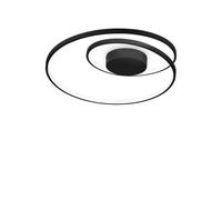 Ideal Lux Luminosa Oz Dimmable Swirl Integrated Led Semi Flush Light Black, 3000K