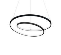 Ideal Lux Luminosa Oz Led Decorative Swirl Integrated Pendant Light Black, 3000K