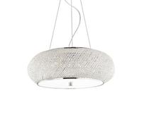 Ideal Lux Pasha' 10 Light Ceiling Pendant Chrome With Crystals, E14