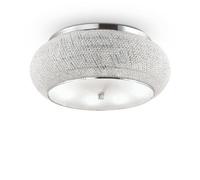 The Italian Collection Pasha 4 Light Semi-Flush Ceiling Fitting in Polished Chrome And Clear Crystal Finish
