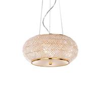 The Italian Collection Pasha 6 Light Ceiling Chandelier in Gold And Clear Crystal Finish