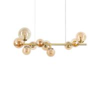 Ideal Lux Perlage 10 Light Globe Pendant Ceiling Light Brass