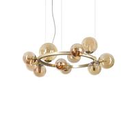 Ideal Lux Perlage 11 Light Globe Pendant Ceiling Light Brass