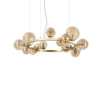 Ideal Lux Perlage 14 Light Globe Pendant Ceiling Light Brass