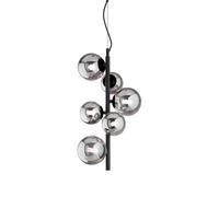 Ideal Lux Perlage 6 Light Ceiling Pendant in Matt Black Finish And Clear Glass Shades