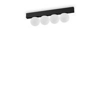 Ideal Lux Ping Pong 4 Light Globe Ceiling Light Black 1000Lm 3000K