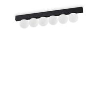 Ideal Lux Ping Pong 6 Light Globe Ceiling Light Black 1500Lm 3000K