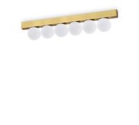 Ideal Lux Ping Pong 6 Light Globe Ceiling Light Brass 1500Lm 3000K