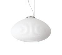 Ideal Lux Luminosa Plisse Globe Dome Pendant Ceiling Light Chrome 45Cm