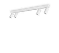 Ideal Lux Profilo downlight, white, 4-bulb, metal