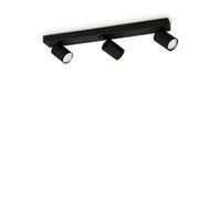 Ideal Lux Luminosa Rudy Indoor 3 Lights Ceiling Spotlight Lamp Black, Gu10