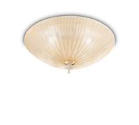 Netlighting Shell 6 Light Indoor Wall/Ceiling Light Gold with Amber Glass, E27