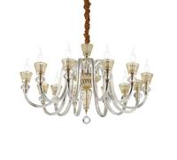 Ideal Lux Luminosa Strauss 12 Light Chandelier Rose Gold Finish, E14