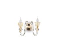 Ideal Lux Luminosa Strauss 2 Light Indoor Glass Candle Wall Light Rose Gold, E14