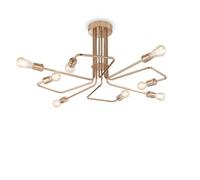 Ideal Lux Triumph 8 Light Semi-Flush Ceiling Light in Antique Brass Finish