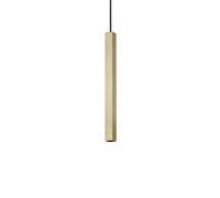 Ideal Lux Luminosa Ultrathin Square 40Cm Led Slim Pendant Ceiling Light Satin Brass 3000K
