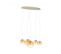 Ideal Lux Mapa Clear 5 Light Cluster Pendant Ceiling Light Amber