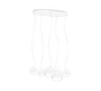 Ideal Lux Mapa Clear 5 Light Cluster Pendant Ceiling Light Opal