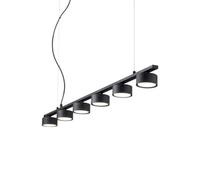 Ideal Lux Minor Indoor 6 Light Ceiling Linear Pendant Lamp 6 Lights Black