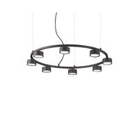 Ideal Lux MINOR - Indoor 8 Light Circular Ceiling Pendant Lamp 8 Lights Black