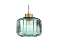 Ideal Lux Mint-2 Single Light Ceiling Pendant in a Brass and Green Finish