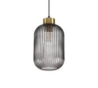 Ideal Lux Mint-3 Single Light Ceiling Pendant in a Brass and Smoked Finish