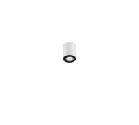 Ideal Lux Mood Round Small Flush Ceiling Fitting in White And Black Finish
