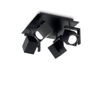 Ideal Lux Mouse 4 Light Spotlight Plate in Black Finish