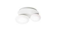 NINFEA 2 Light Round DecoratiGlass Flush Ceiling Light White Netlighting White One Size