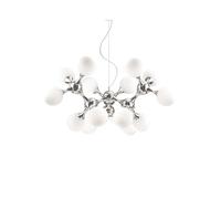 Nodi Bianco 15 Light Large Molecular Ceiling Pendant Chrome E14 Netlighting Grey One Size