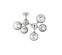 Ideal Lux Nodi 5 Light Semi-Flush Ceiling Fitting in Polished Chrome Finish With Chrome Glass