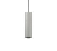 Ideal Lux Oak Round Single Light Ceiling Pendant in Concrete Grey Finish