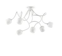 Ideal Lux Octopus 6 Light Multi Arm Ceiling Light White