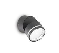 Ideal Lux Lighting Omega Round Single Spotlight Anthracite IP54 3000K