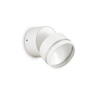 Ideal Lux Omega Round 3000K LED Outdoor Wall Spotlight in White Finish