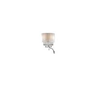 Ideal Lux Opera Led 3 Light Indoor Wall Light Chrome, Crystals And White Shade, E14