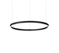 Ideal Lux Oracle Slim 90 Round 3000K LED Ceiling Pendant In Black Finish
